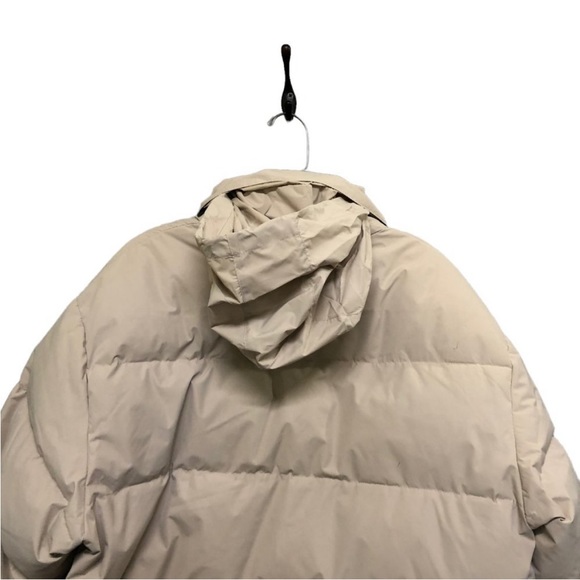 SPAO 1/4 Zip Popover Tan Duck Down Puffy Jacket Size L - Picture 7 of 8